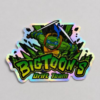Sticker hologramme tête Bigtoon's, effet irisé