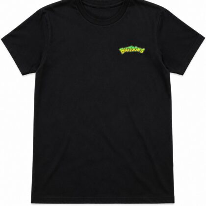 T-shirt noir Bigtoon's Drift Team avec logo lime, vue de face